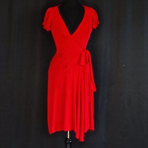 Diane Von Furstenberg Red Wrap Dress 6